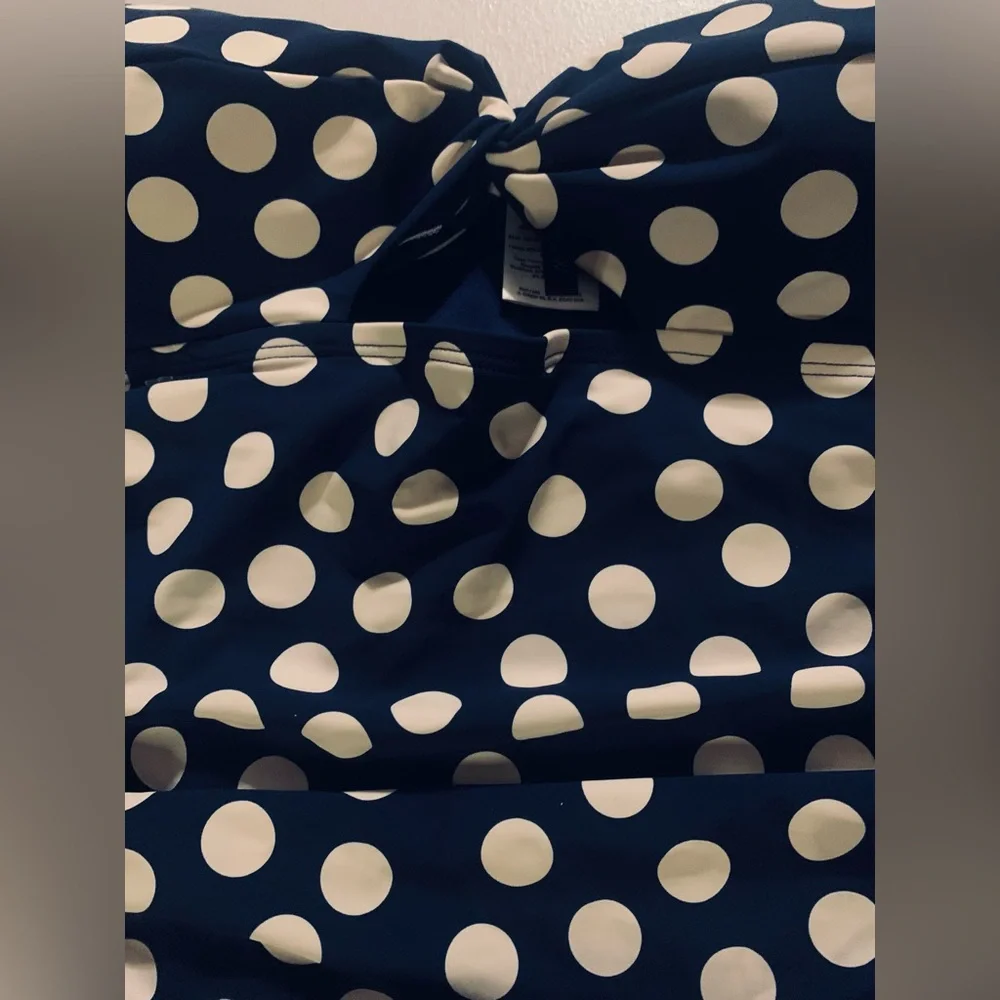 J. Crew Navy and Cream Polka Dot Women’s  Swimsuit One Piece. NWOT